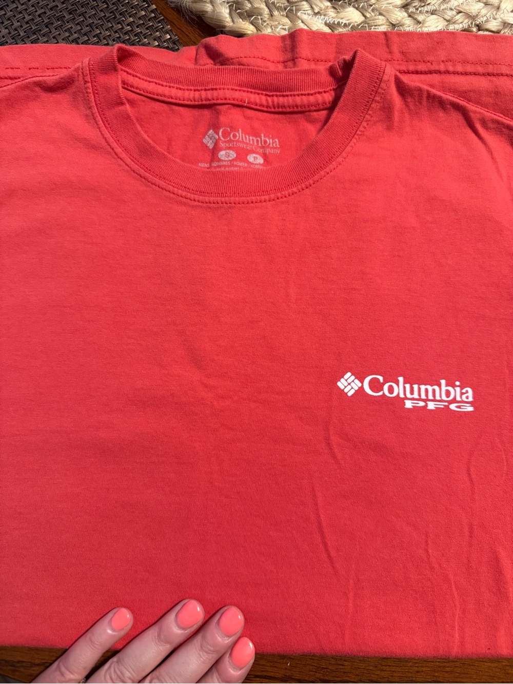 Columbia PFG Short-Sleeve Tee in Coral
